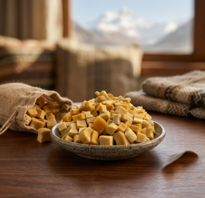 Yak chew Nuggets on plate for dogs