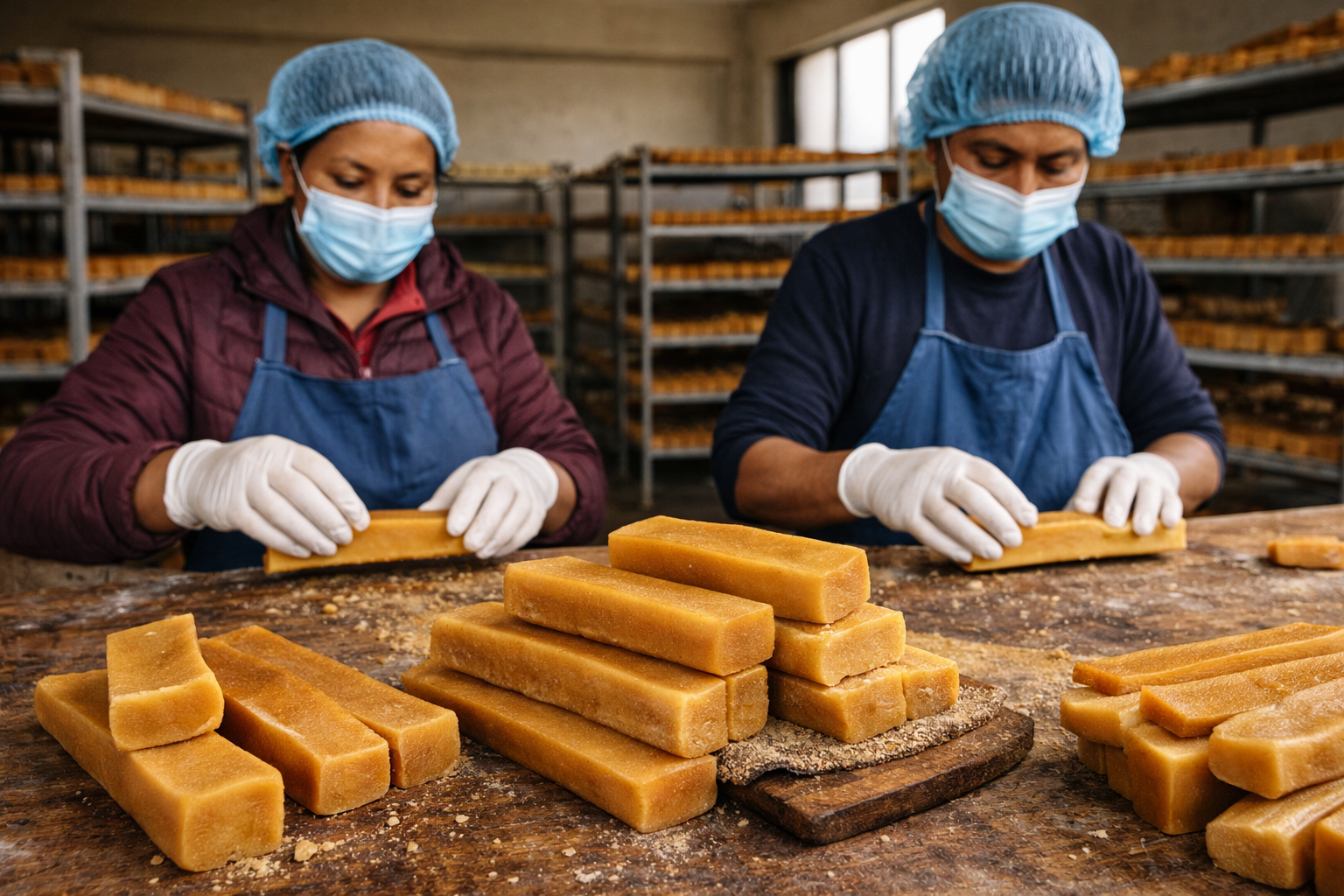 Yak chew process at factory