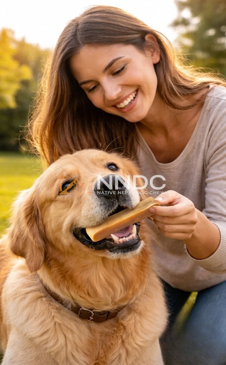 Satisfied client with yak chew