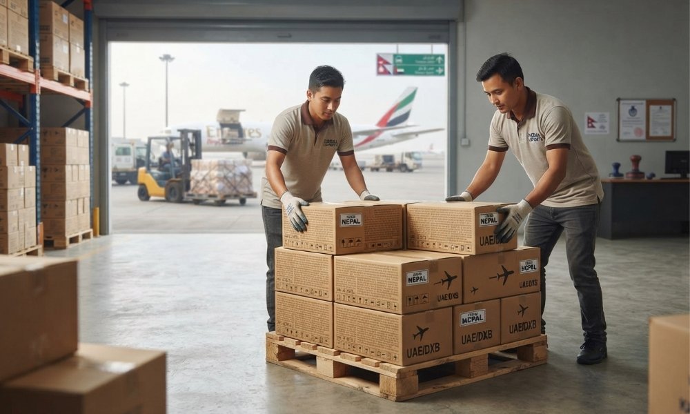 Yak chew export shipment from Nepal prepared for transport to the UAE