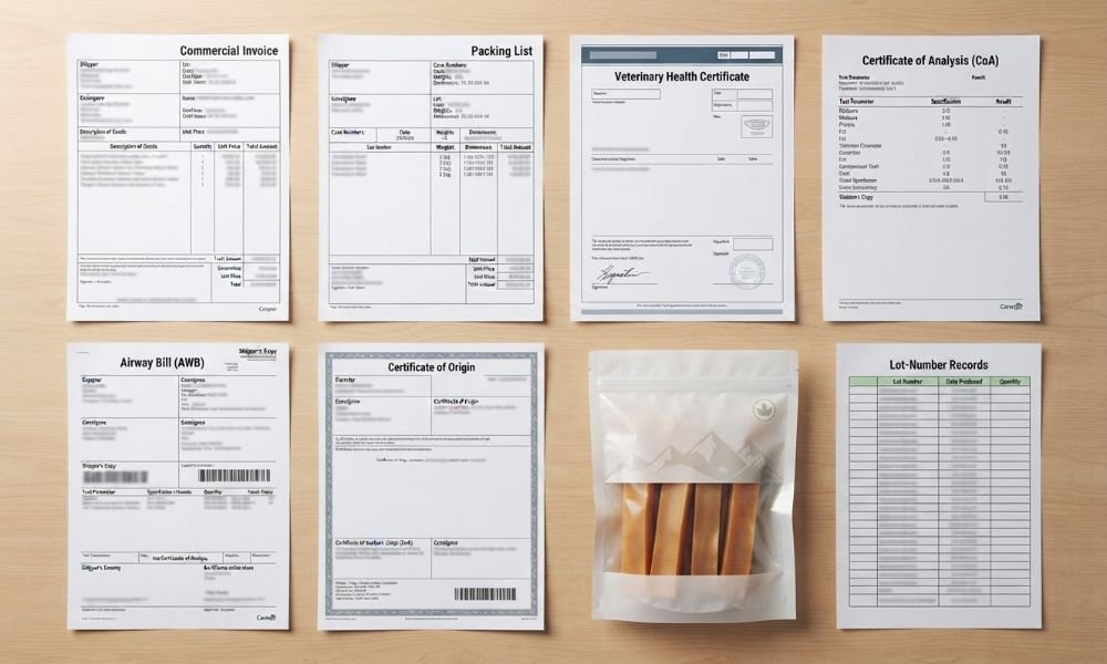 Documents required to import yak chews from Nepal into Canada