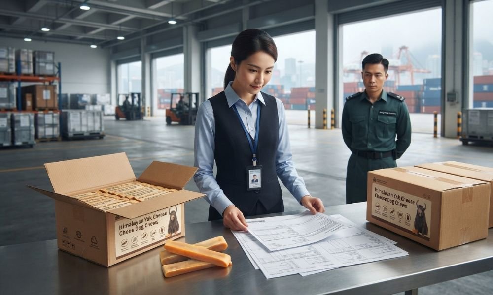 Hong Kong customs clearance and document inspection for imported Himalayan yak chew