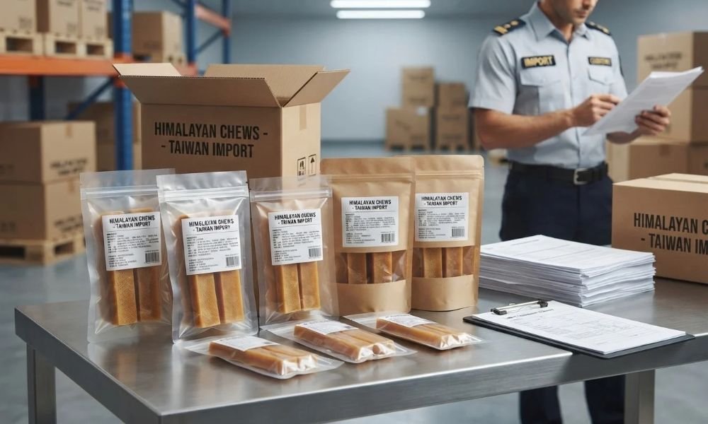 Taiwan customs inspection and Traditional Chinese labeling for imported Himalayan yak chews