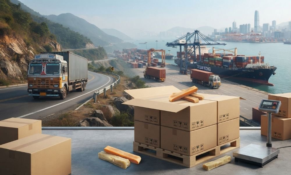 Himalayan yak chew export shipment from Nepal to Hong Kong by freight